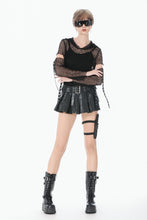 Load image into Gallery viewer, Punk Mesh Hollow-Out Hooded Top TW678