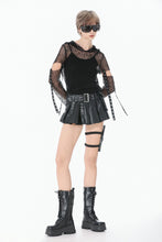 Load image into Gallery viewer, Punk Mesh Hollow-Out Hooded Top TW678