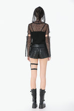 Load image into Gallery viewer, Punk Mesh Hollow-Out Hooded Top TW678