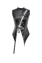 Load image into Gallery viewer, Punk Distressed Leather Lace-Up Vest TW679