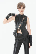 Load image into Gallery viewer, Punk Distressed Leather Lace-Up Vest TW679