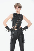 Load image into Gallery viewer, Punk Distressed Leather Lace-Up Vest TW679