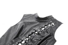 Load image into Gallery viewer, Punk Distressed Leather Lace-Up Vest TW679