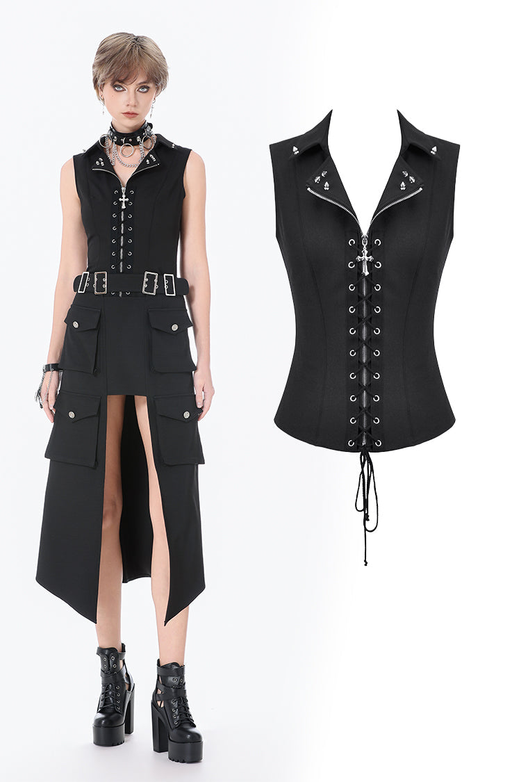 Punk Studded Lace-Up Corset Vest TW681 – DARK IN LOVE