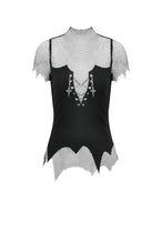 Load image into Gallery viewer, Dark Punk Mesh Chain Top TW682