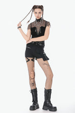 Load image into Gallery viewer, Dark Punk Mesh Chain Top TW682