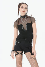 Load image into Gallery viewer, Dark Punk Mesh Chain Top TW682