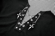 Load image into Gallery viewer, Dark Punk Mesh Chain Top TW682
