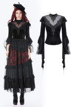 Load image into Gallery viewer, Gothic Velvet Lace High-Neck Top TW685