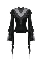 Load image into Gallery viewer, Gothic Velvet Lace High-Neck Top TW685