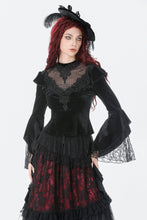 Load image into Gallery viewer, Gothic Velvet Lace High-Neck Top TW685