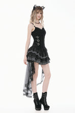 Load image into Gallery viewer, Imprisoned Psalms - Gothic Revivial Cami Top with Metallic Buckle Straps and Sheer Lace Patchwork TW686