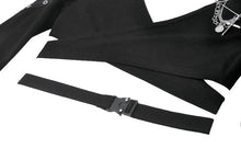 Load image into Gallery viewer, Punk Dark-Wear Hooded Crop Top with Cold-Shoulde and Metallic Pin-Chain Accents TW687