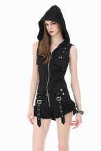 Load image into Gallery viewer, Dark Rebel Shadow Gothic Punk Hooded Vest TW688