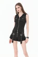 Load image into Gallery viewer, Dark Rebel Shadow Gothic Punk Hooded Vest TW688