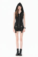 Load image into Gallery viewer, Dark Rebel Shadow Gothic Punk Hooded Vest TW688