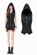 Load image into Gallery viewer, Dark Rebel Shadow Gothic Punk Hooded Vest TW688