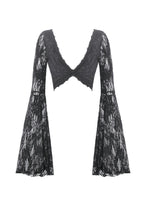 Load image into Gallery viewer, Phantom Butterfly - Gothic Dark Heart-Neck All-Over Lace Bell-Sleeve Slim Top TW689