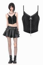 Load image into Gallery viewer, Dark Bone Rebel Punk Skull Zip Camisole Top TW690