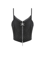 Load image into Gallery viewer, Dark Bone Rebel Punk Skull Zip Camisole Top TW690
