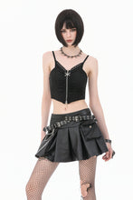 Load image into Gallery viewer, Dark Bone Rebel Punk Skull Zip Camisole Top TW690