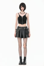Load image into Gallery viewer, Dark Bone Rebel Punk Skull Zip Camisole Top TW690