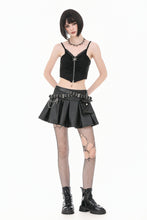 Load image into Gallery viewer, Dark Bone Rebel Punk Skull Zip Camisole Top TW690