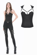 Load image into Gallery viewer, Dark Functional Style Metal Ring Strap Fitted Tank Top TW691