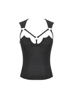 Load image into Gallery viewer, Dark Functional Style Metal Ring Strap Fitted Tank Top TW691