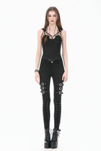 Load image into Gallery viewer, Dark Functional Style Metal Ring Strap Fitted Tank Top TW691