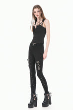 Load image into Gallery viewer, Dark Functional Style Metal Ring Strap Fitted Tank Top TW691