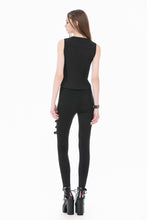 Load image into Gallery viewer, Dark Functional Style Metal Ring Strap Fitted Tank Top TW691