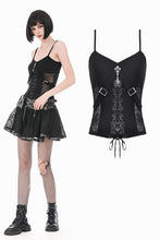 Load image into Gallery viewer, Key to Night - Gothic Punk Cami Top with Key Pendant TW692