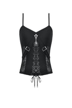 Load image into Gallery viewer, Key to Night - Gothic Punk Cami Top with Key Pendant TW692