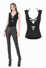 Load image into Gallery viewer, Dark Weave - Gothic Backless Spider Decor Skeleton Cut-out Halter Slim Tank Top TW694