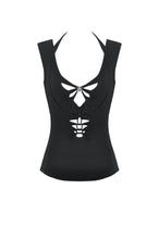 Load image into Gallery viewer, Dark Weave - Gothic Backless Spider Decor Skeleton Cut-out Halter Slim Tank Top TW694