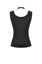 Load image into Gallery viewer, Dark Weave - Gothic Backless Spider Decor Skeleton Cut-out Halter Slim Tank Top TW694