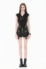 Load image into Gallery viewer, Night Directive - Tech-Punk Sleeveless Polo Top with Metallic Studs TW695