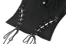 Load image into Gallery viewer, Night Directive - Tech-Punk Sleeveless Polo Top with Metallic Studs TW695