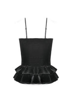 Load image into Gallery viewer, Gothic Vintage Velvet Lace Patchwork Coffin and Cross Trimmed Cami Top TW696