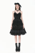 Load image into Gallery viewer, Gothic Vintage Velvet Lace Patchwork Coffin and Cross Trimmed Cami Top TW696