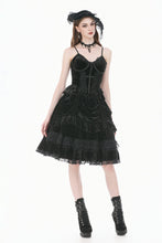 Load image into Gallery viewer, Gothic Vintage Velvet Lace Patchwork Coffin and Cross Trimmed Cami Top TW696
