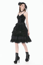 Load image into Gallery viewer, Gothic Vintage Velvet Lace Patchwork Coffin and Cross Trimmed Cami Top TW696