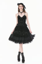Load image into Gallery viewer, Gothic Vintage Velvet Lace Patchwork Coffin and Cross Trimmed Cami Top TW696