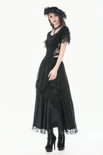 Load image into Gallery viewer, Gothic Dark Lace Embroidery Panel Fitted Top TW697