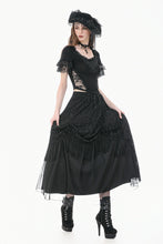 Load image into Gallery viewer, Gothic Dark Lace Embroidery Panel Fitted Top TW697
