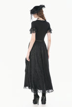 Load image into Gallery viewer, Gothic Dark Lace Embroidery Panel Fitted Top TW697