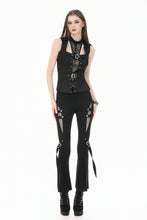 Load image into Gallery viewer, Iron Covenant - Punk Dark-Wear Vest with  Metallic Ring, Double Eyelet Lace-up TW699