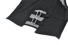 Load image into Gallery viewer, Punk Halter Crop Top with Silver Cross Ornament and Double Buckled Waist TW701