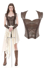 Load image into Gallery viewer, Steampunk Matte Leather Patchwork Lace Buckled Slim Cami Top TW704